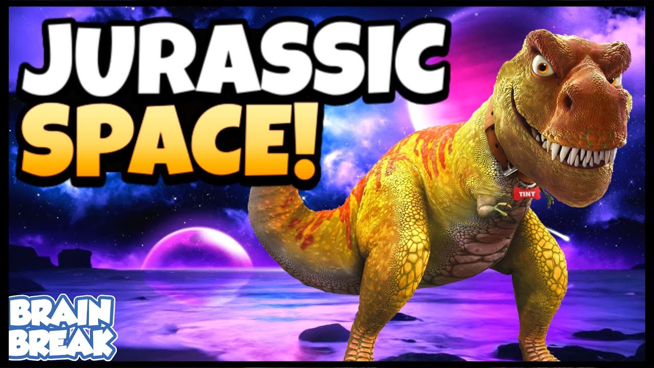 Jurassic Space Chase | Solar Eclipse Brain Break | Dinosaur Run