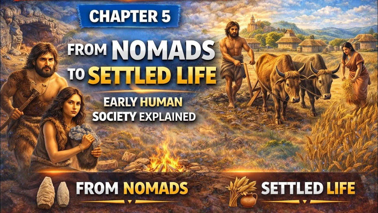 Class 6 History | Chapter 5 – From Nomads to Settled Life | Early Human Society Explained