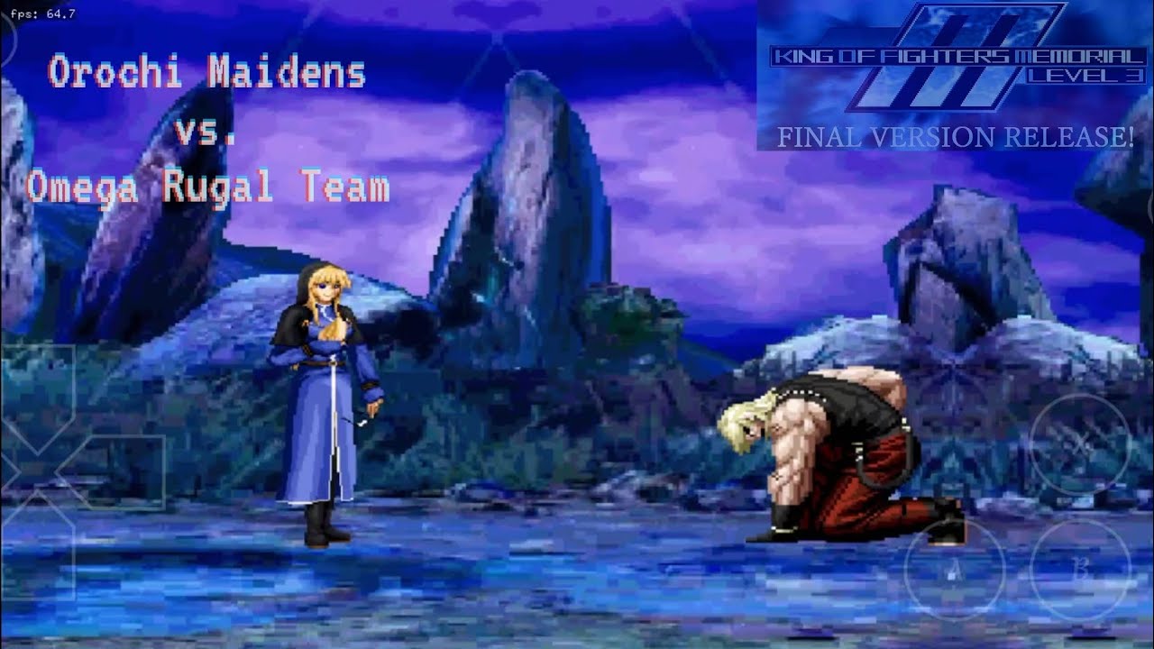Orochi Maidens vs. Omega Rugal Team - KoF Memorial Level 3 Final Edition on Android.