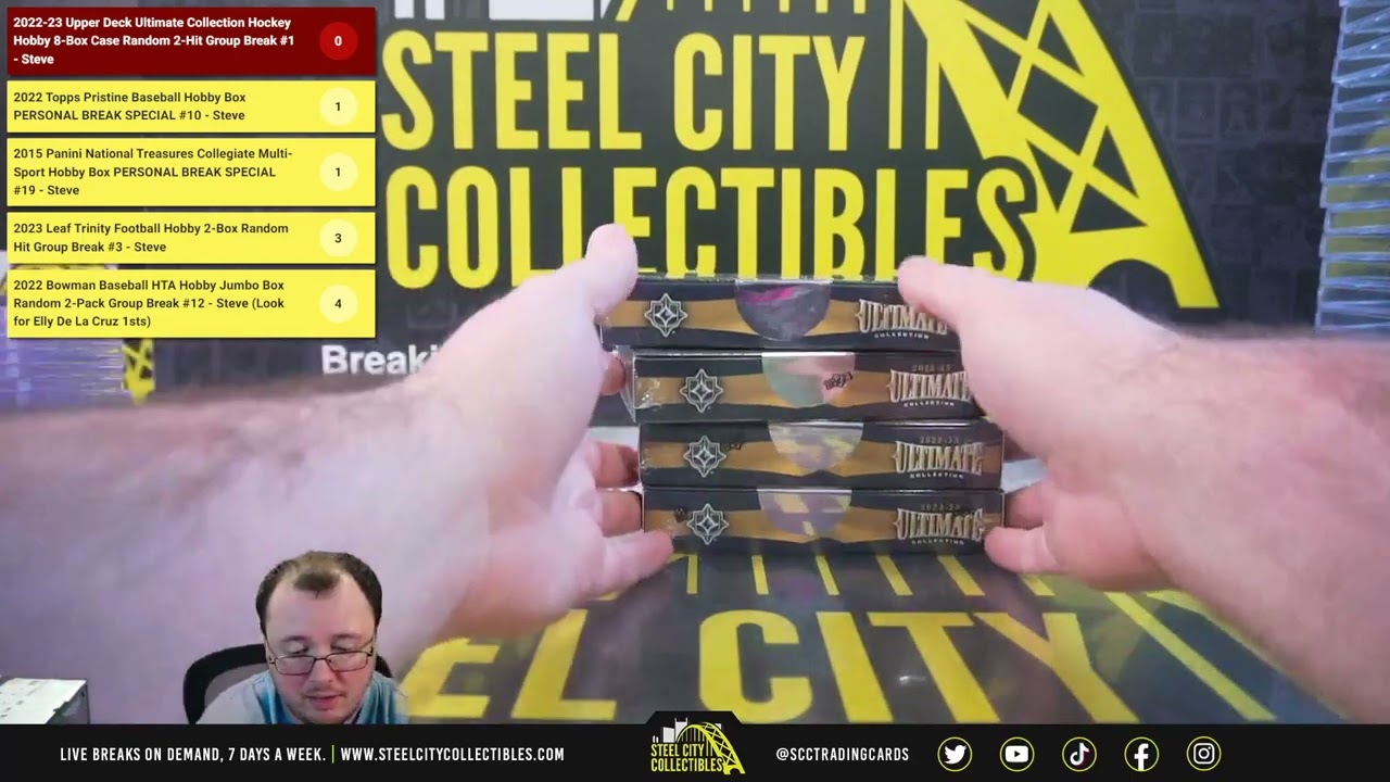 2022-23 Upper Deck Ultimate Collection Hockey Hobby 8-Box Case Random 2-Hit Group Break #1 - Steve