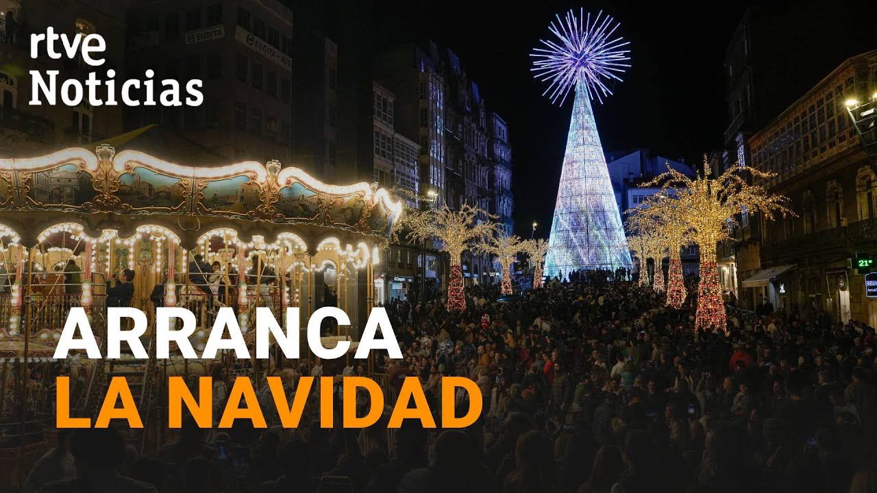 VIGO: Más de 11 MILLONES de LUCES LED ILUMINAN ya la CIUDAD | RTVE Noticias