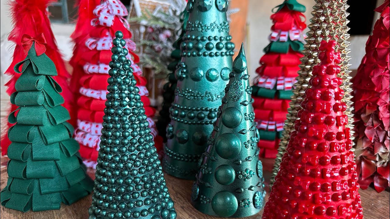 Eu fiz mini arvores de natal