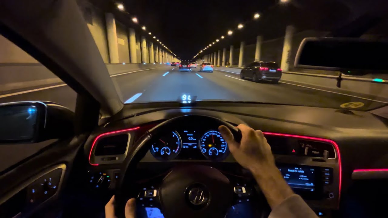 POV City highway driving 2014 VW GOLF 7 1.6 TDI | 50km Road trip consumption test in Madrid |