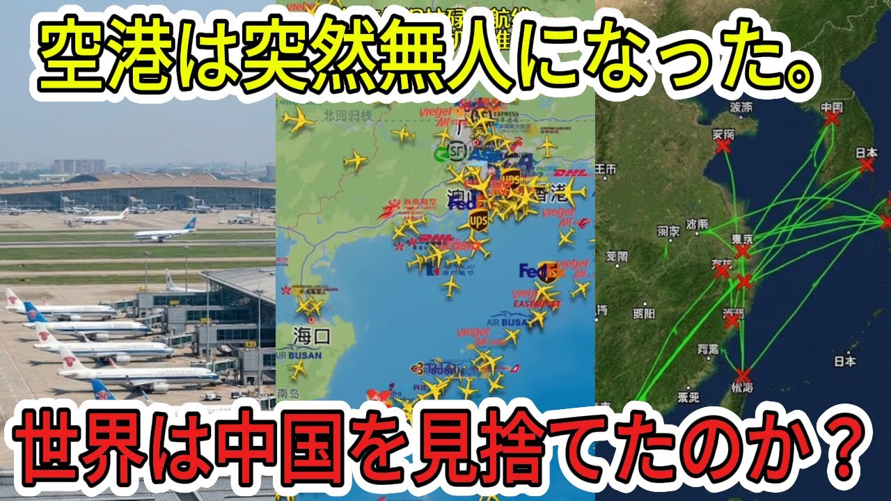 【中国経済崩壊】中国国民涙…世界からの孤立が露呈。中国で最も利用者数の多い航空路線32路線が完全に消滅。