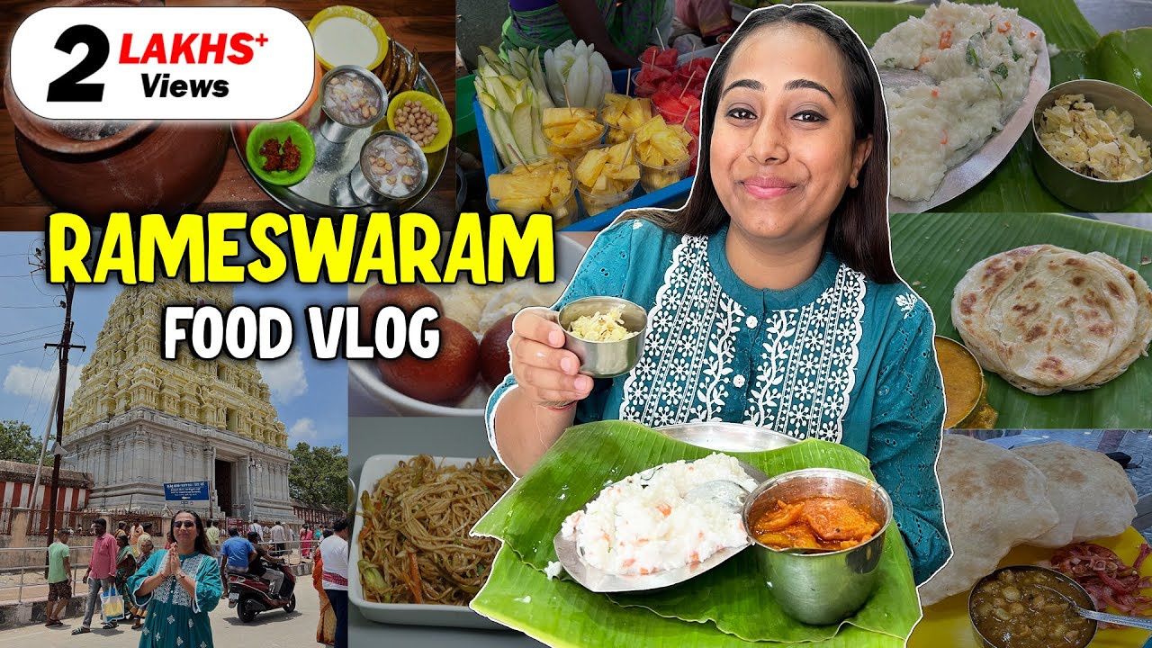 Rameswaram Food Vlog | Veg Food, Curd Rice, Street Food, Chole Bhature, Pizza | Tamil Nadu Ep-6