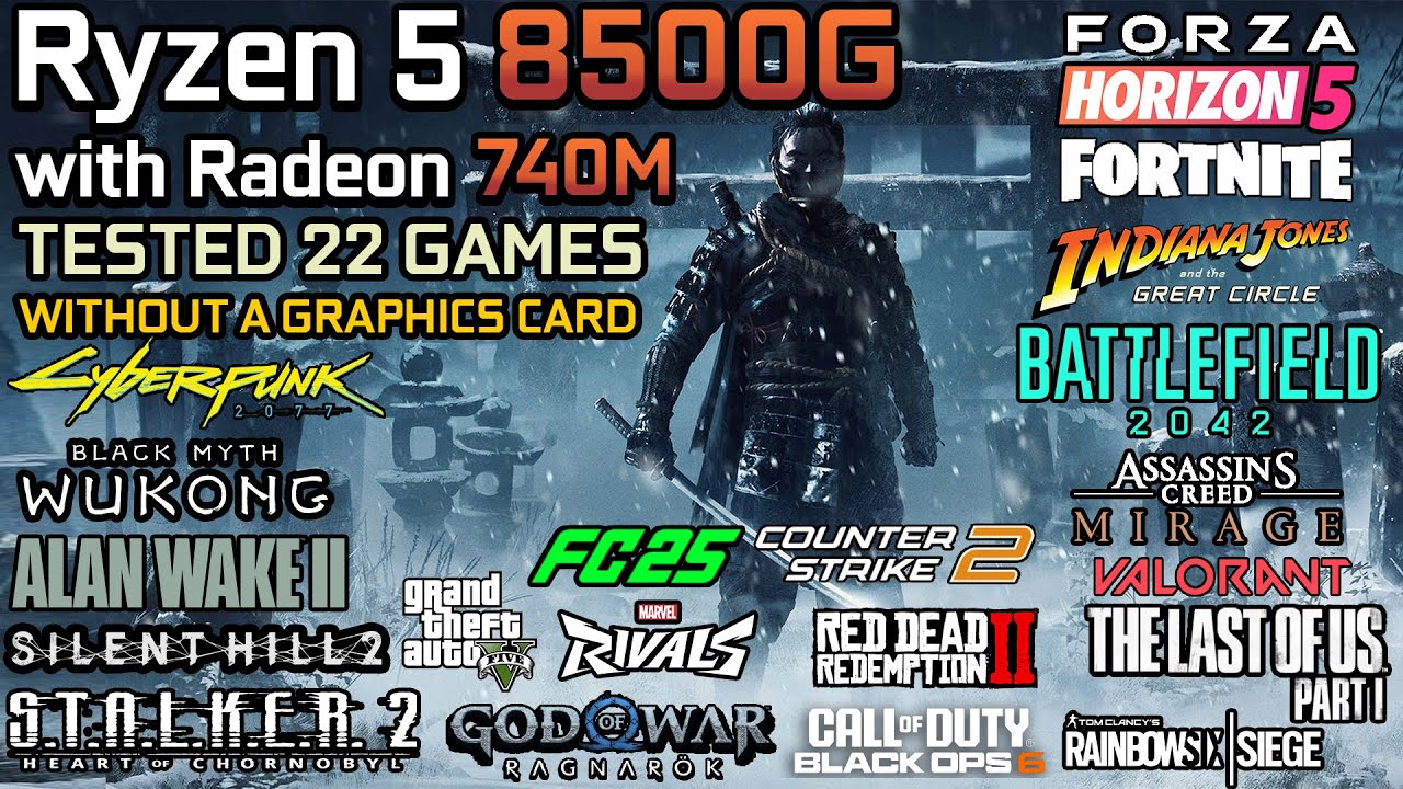 Ryzen 5 8500G with AMD Radeon 740M - Test in 22 Games - Gaming Test in 2025