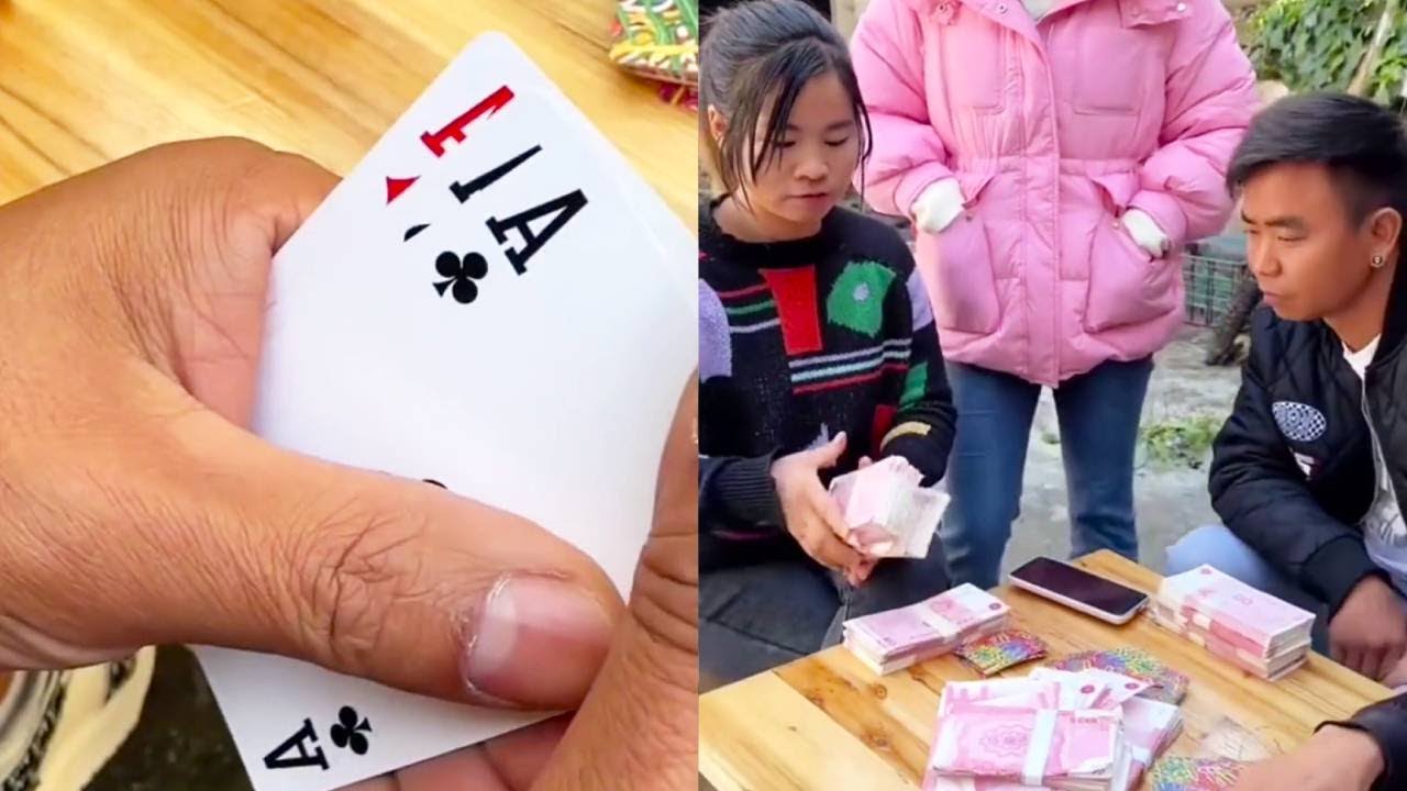 美女赌博自以为猜中对手牌面，殊不知自己已是必输局面！