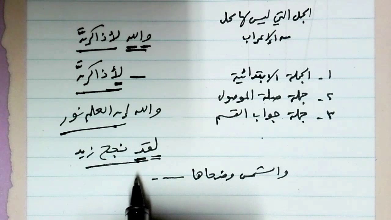الجمل التي لا محل لها من الإعراب