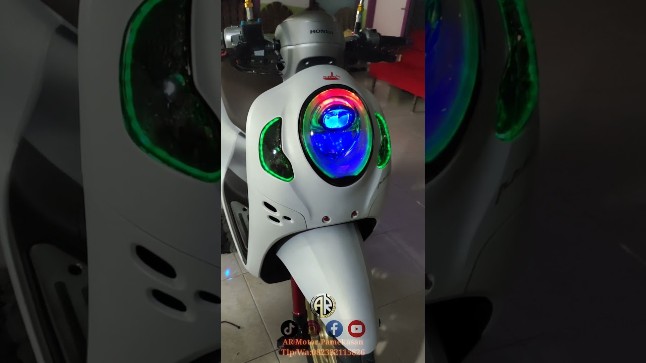 pasang lampu alis rgb honda scopy 2021