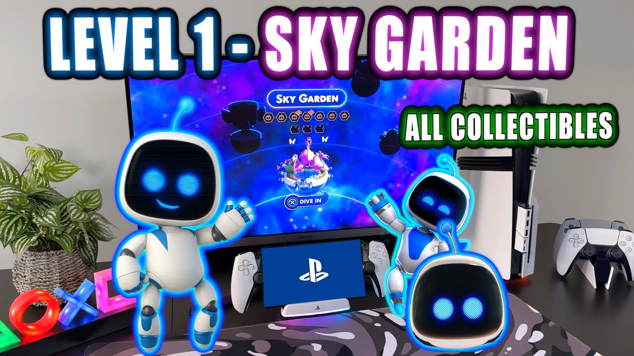 Astro Bot – Уровень 1: Небесный сад (Игровой процесс PS5 Pro | Все предметы коллекционирования)