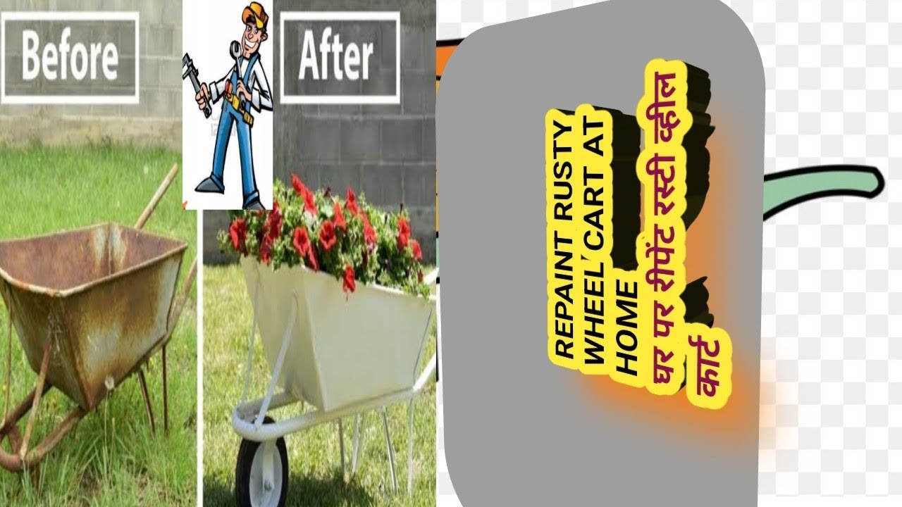 RUST REMOVING N REPAINT HAND WHEEL CART. रेहड़ी.wheelcart project