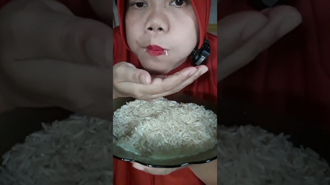 DYMA |ASMR RAW RICE EATING |Makan Beras | asmrrawriceeating| asmrsounds | Basmatirice #asmr #shorts