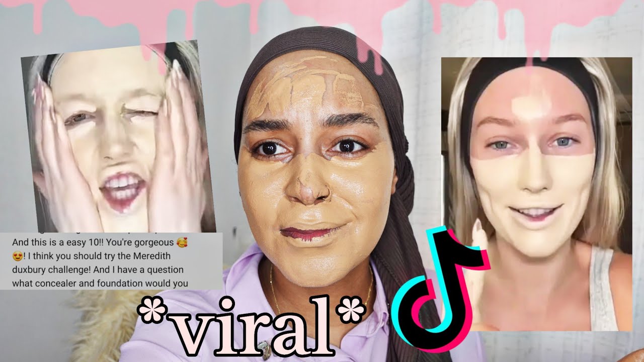 I TRIED the *viral* FOUNDATION challenge 😂 /Meredith duxbury's foundation ROUTINE |SHOCKING RESULTS😳