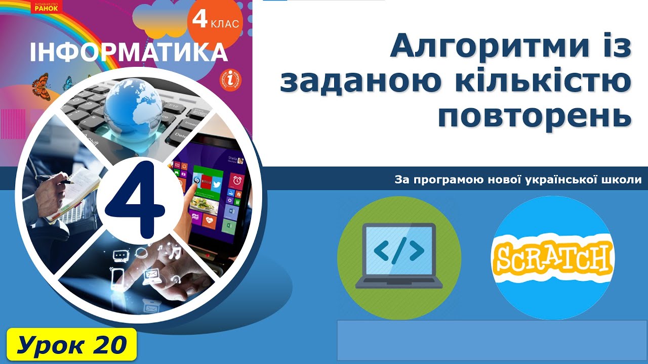 4 клас. Урок 22. Алгоритми із заданою кількістю повторень