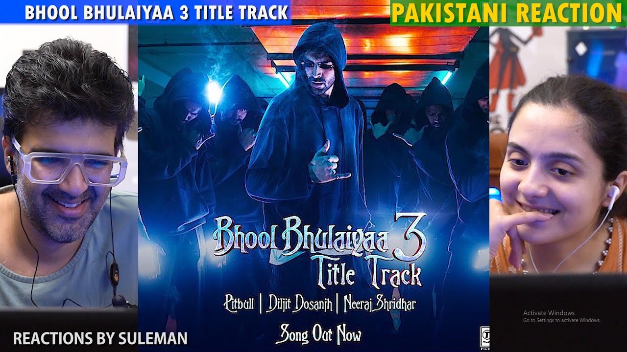 Pakistani Couple Reacts To Bhool Bhulaiyaa 3 Title Track | Kartik A | Pitbull | Dijlit | Neeraj S