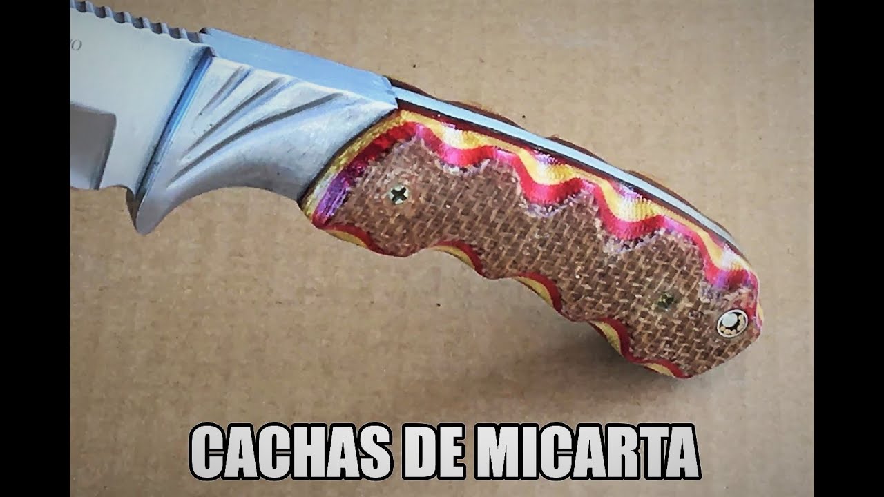 CACHAS DE MICARTA A CUCHILLO CON REMACHE MOSAICO.