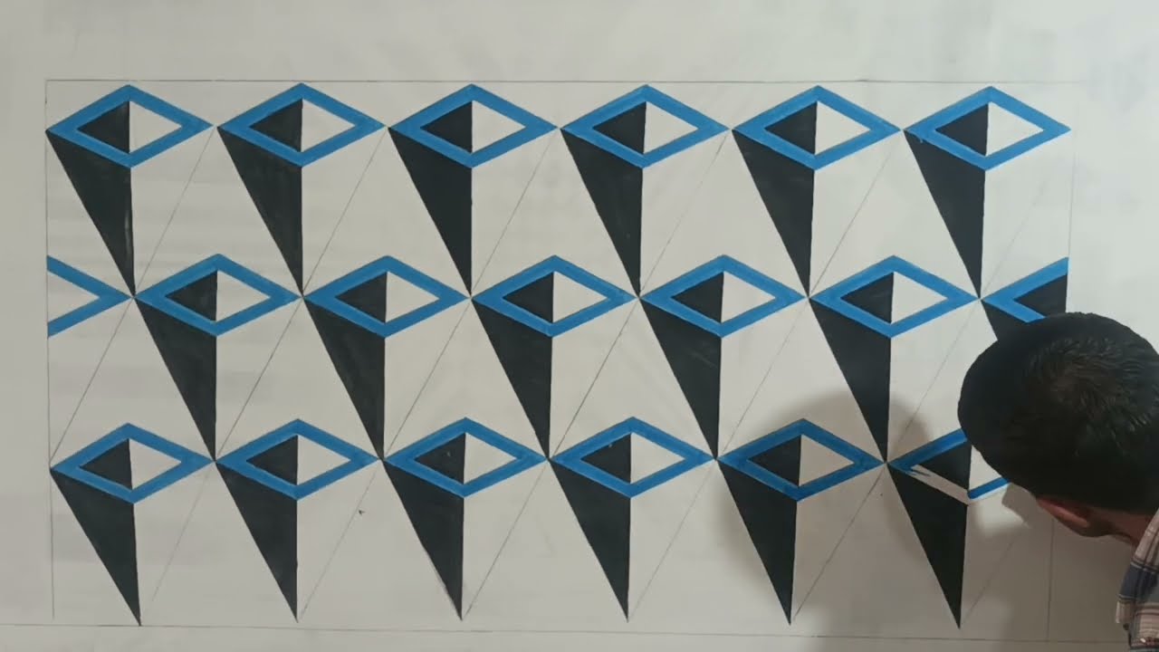 نقاشی ساده و آسان سه بعدی روی دیوار