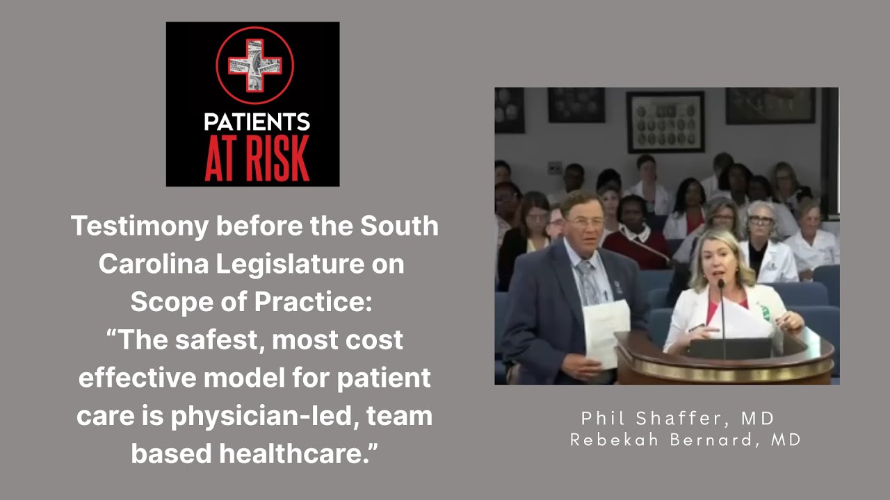 Examining the data: Drs. Bernard and Shaffer testify before the SC Legislature on scope of practice