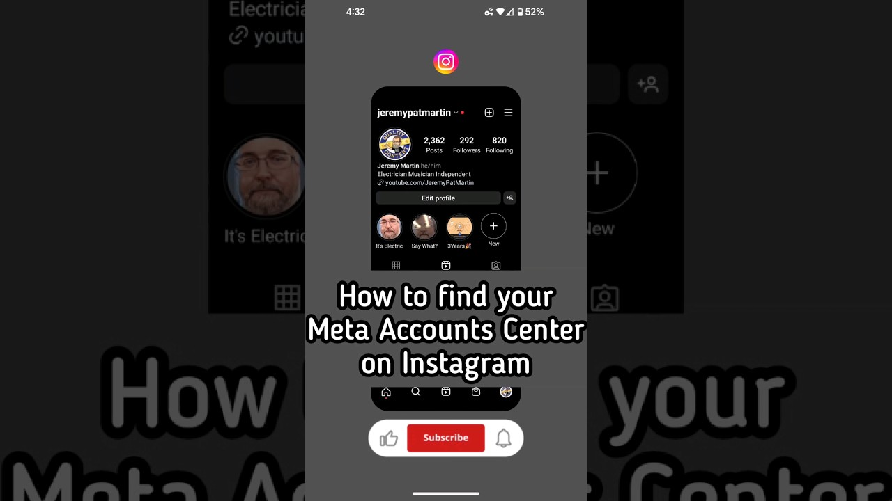 How to find your Meta Accounts Center on Instagram