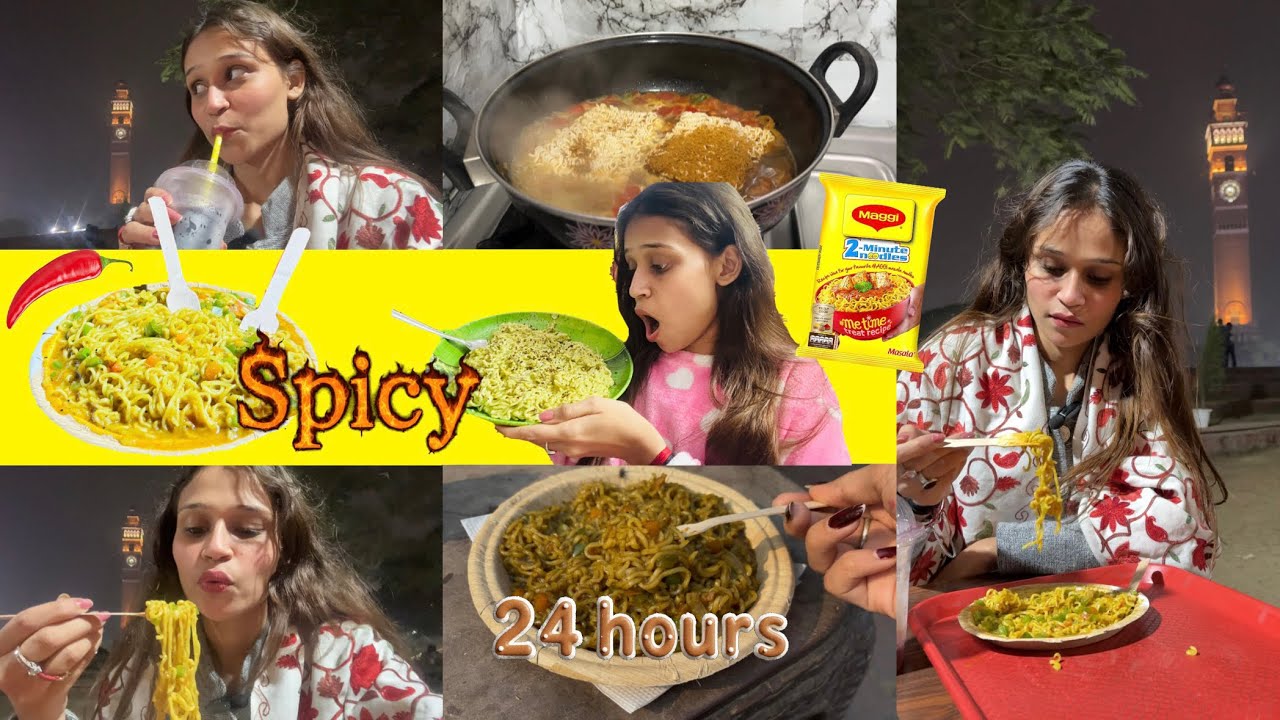 I only ate MAGGIE for 24 hours 🍜🌶️||Maggie Challenge|| Spicy Maggie🤧|| Thatmessymiss