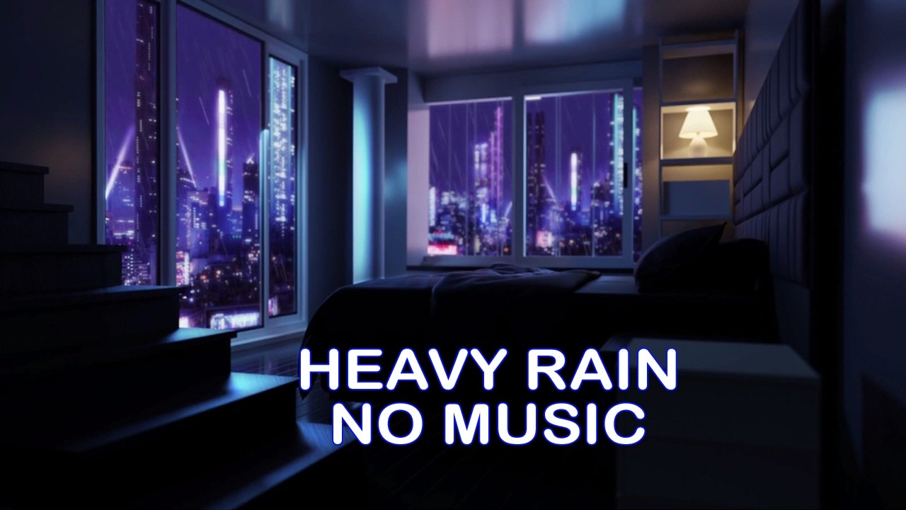 Heavy Rain Sounds for Deep Sleep | No Music | 5 Hours
