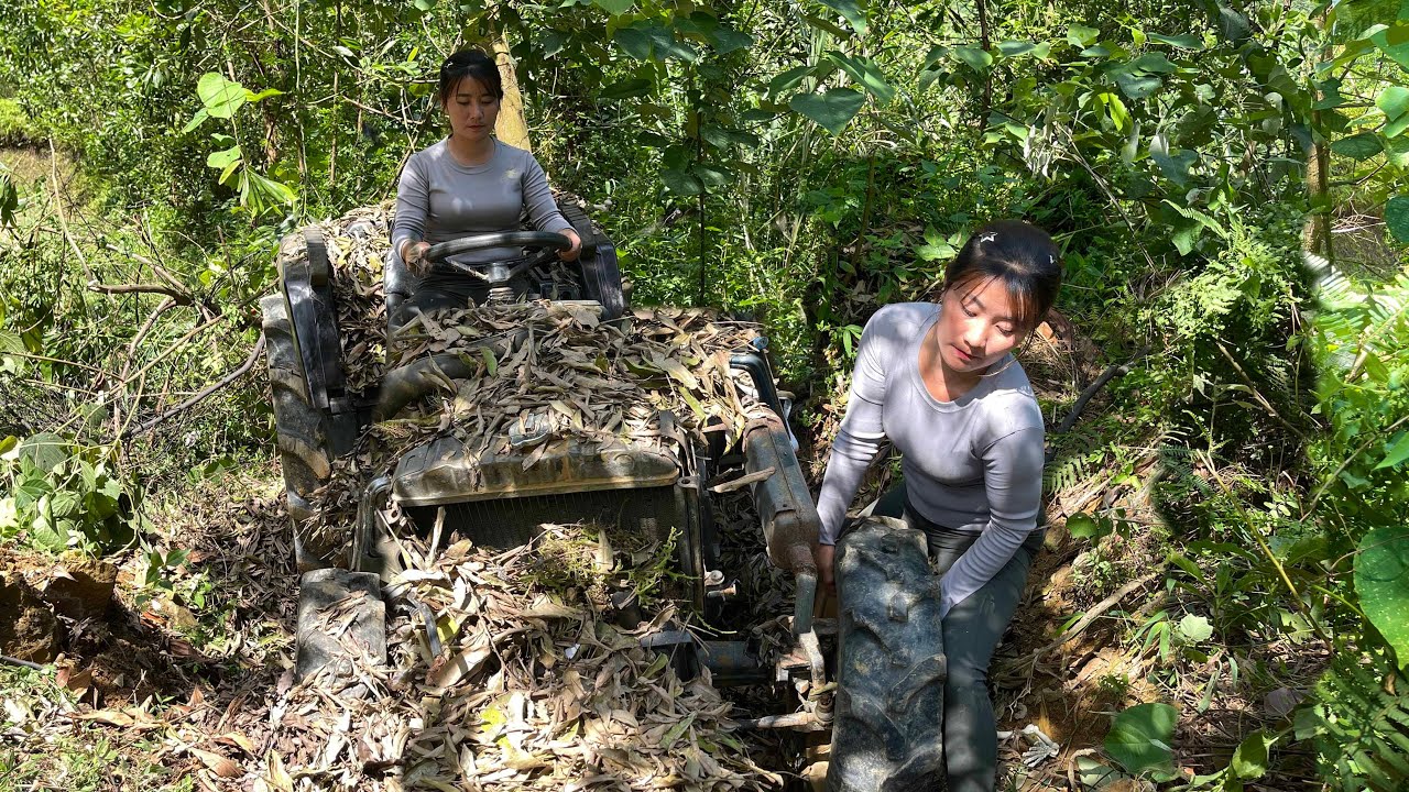 A tractor fell into a deep hole and I tried everything to start it and pull it out.