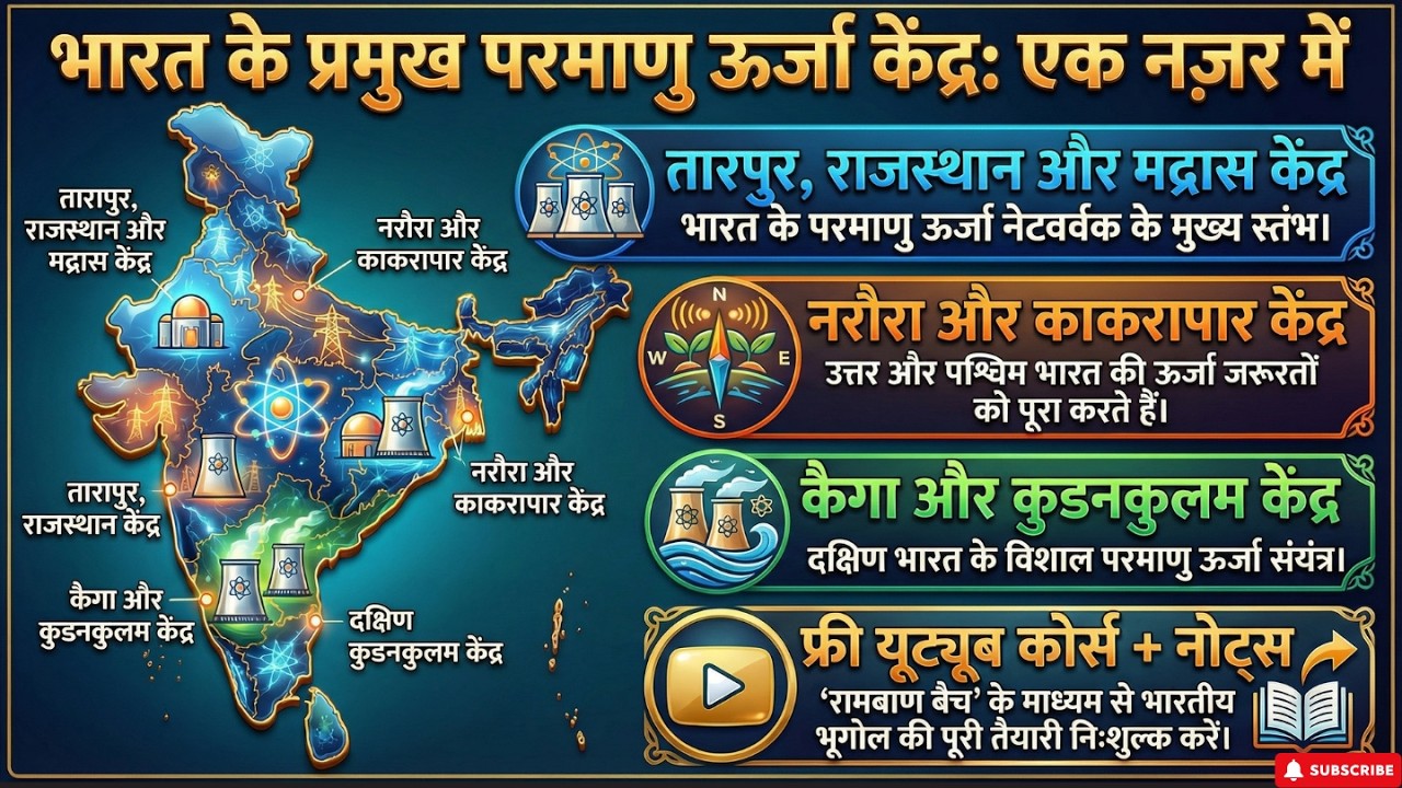 Indian Geography | भारत के सभी परमाणु संयंत्र | Nuclear Power Plants Complete | Trick से याद करें