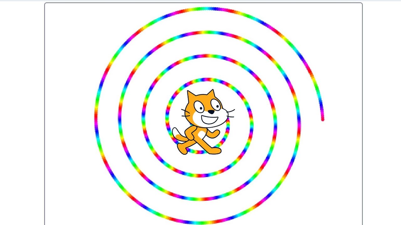 How to draw spiral Pattern in scratch and pictoblox| Very easy to create|