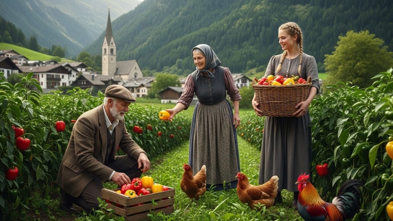 Life in the countryside garden - A simple way to harvest vegetables and fruits - Fresh gardening