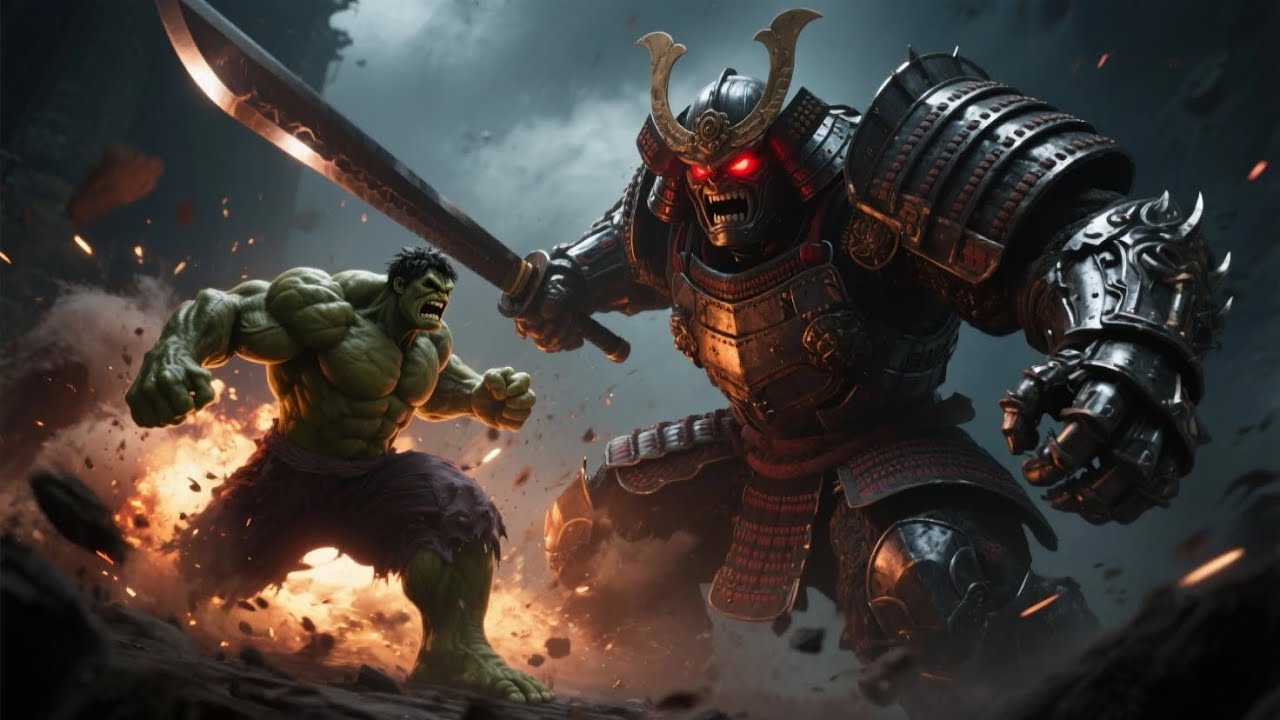 Hulk Battles a Giant Iron Samurai in a Brutal Epic Clash of Strength, Steel, and Fury Tonight!!! OMG