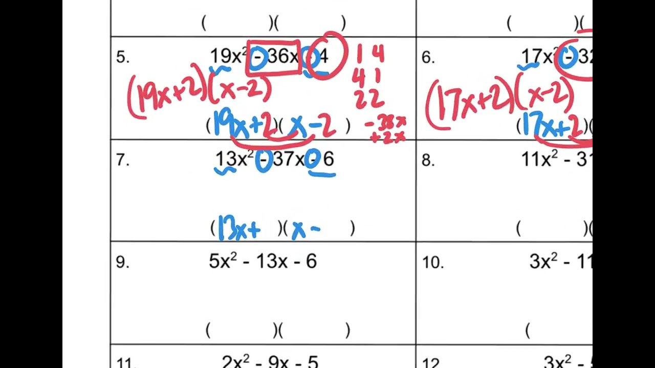Factoring Tricky Trinomials 2a