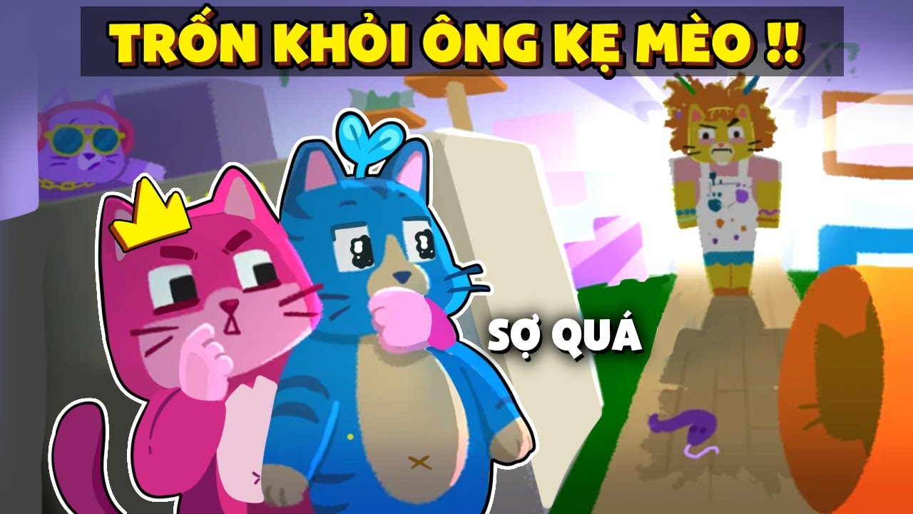 Mèo Simmy Và Sammy Chơi Trốn Tìm Phiên Bản Mèo Con !! Thoát Khỏi Ông Kẹ Mèo Roblox