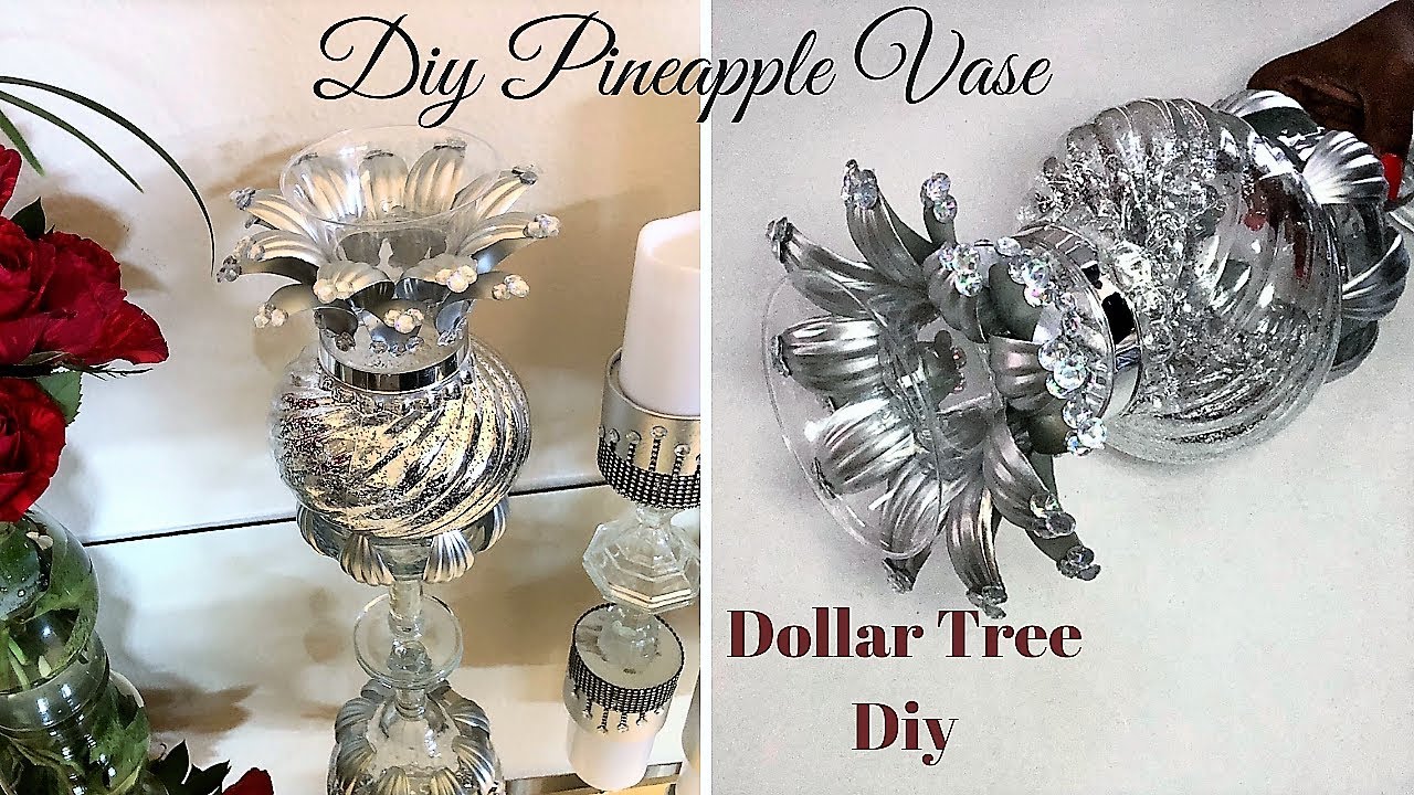 Unique Pineapple Vase with items you least expect from the Dollar Tree!