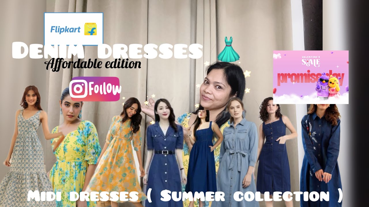 Beautiful Viral Denim Dresses | Midi Dresses for Summer | affordable price | Flipkart valentine sale