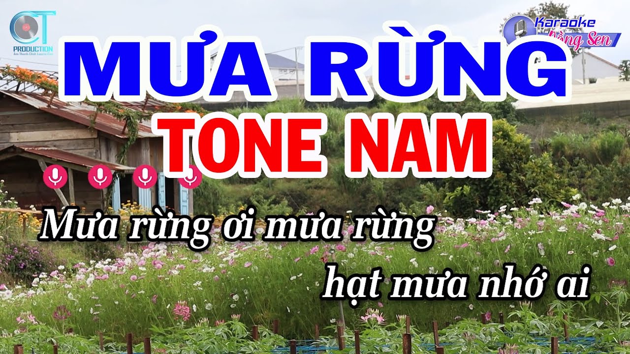 Karaoke Mưa Rừng Tone Nam ( Em ) Nhạc Sống Mới || Karaoke Đồng Sen