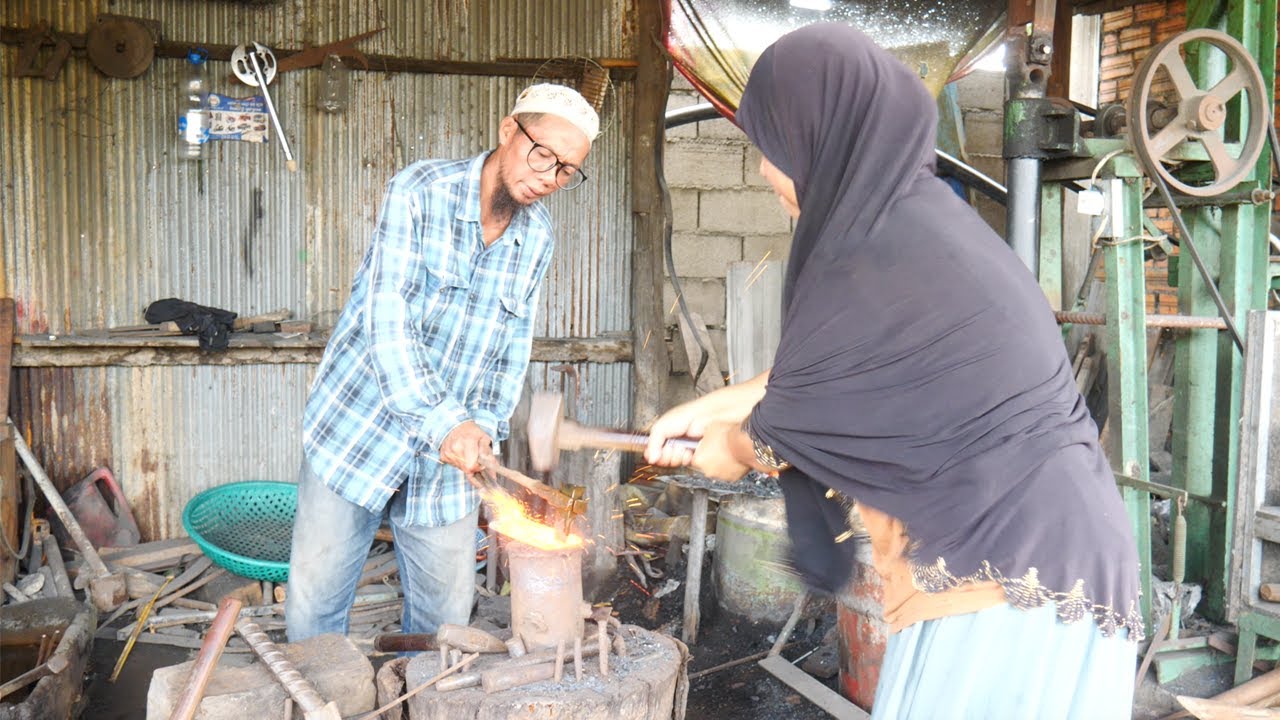 Amazing Knife Making Skill By Cambodian Blacksmith And His Wife