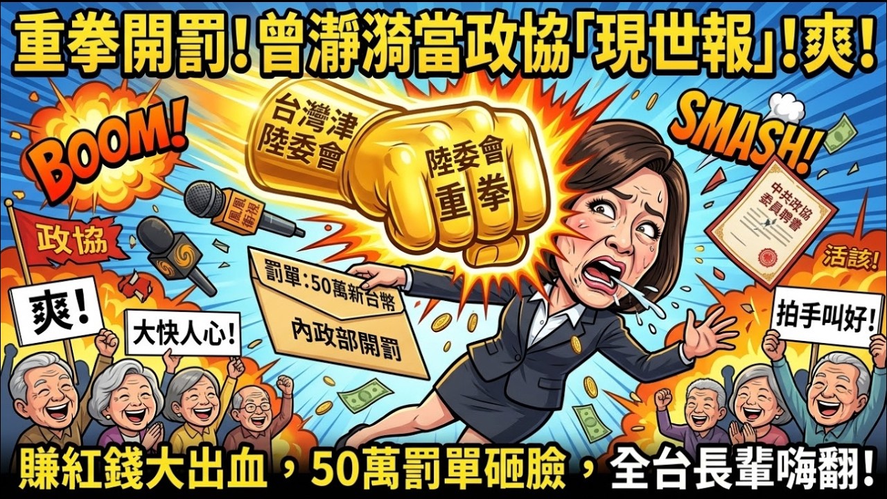自食惡果！前主播曾瀞漪跑去當中共政協委員，滿嘴幹話騙台灣人！政府不忍了直接霸氣開罰五十萬，長輩嗨翻：賺紅錢下場就是大出血，活該！