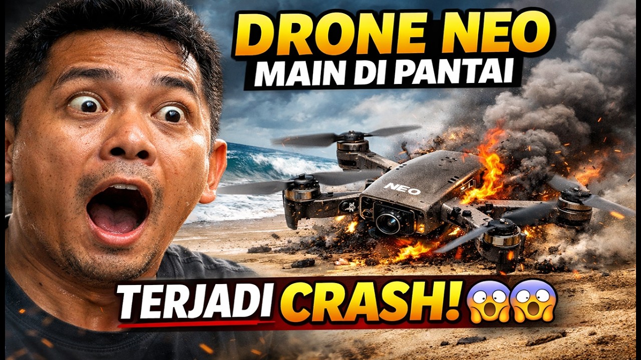 DRONE NEO MAIN DI PANTAI… TIBA TIBA CRASH! 😱🚁