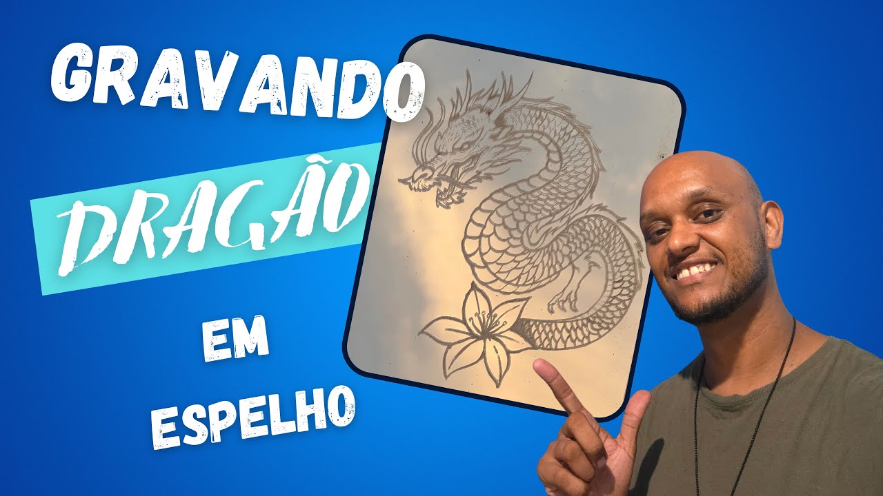 Como usar uma retífica pra desenha um dragão no espelho/vidro. Vídeo 2