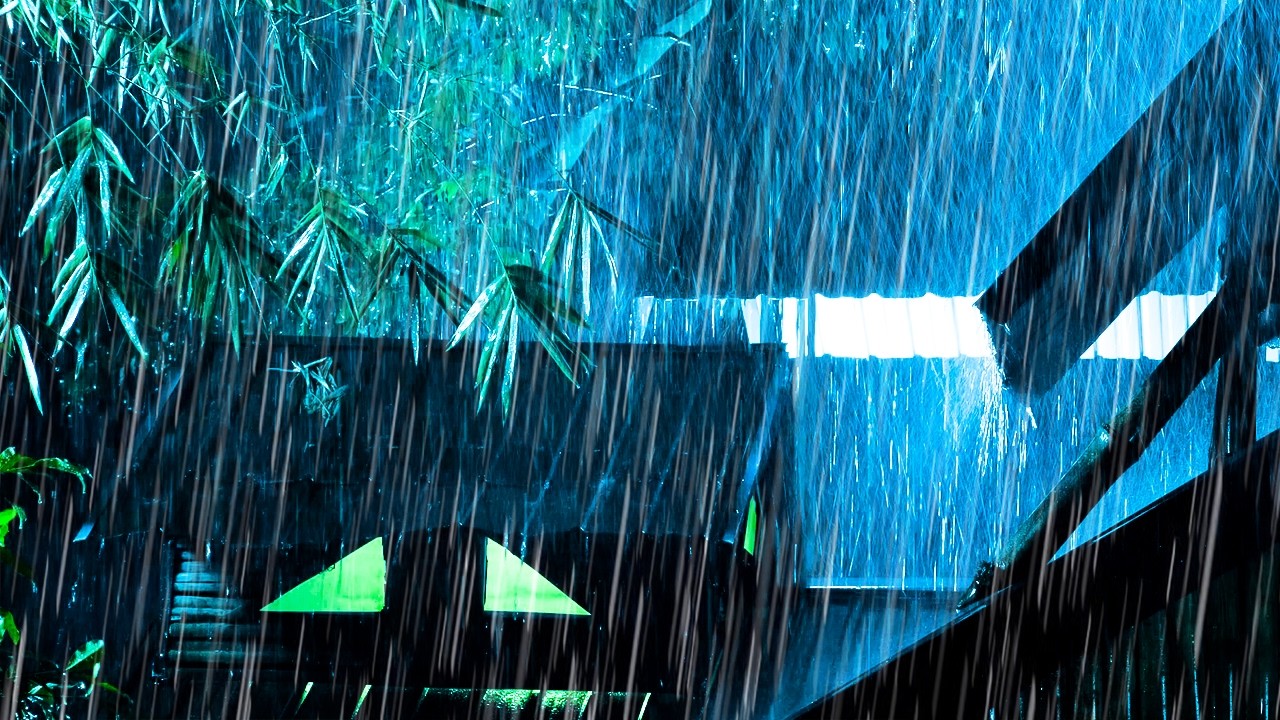 Gentle Night Rain & Thunder on Tin Roof 🌧️ Better Sleep & Relaxing Ambience