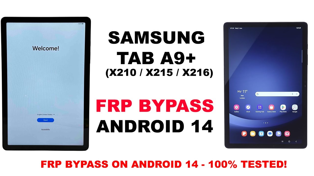 Удаление FRP Google Lock на Samsung Galaxy Tab A9+ X216, X215 и X210 (Android 14)