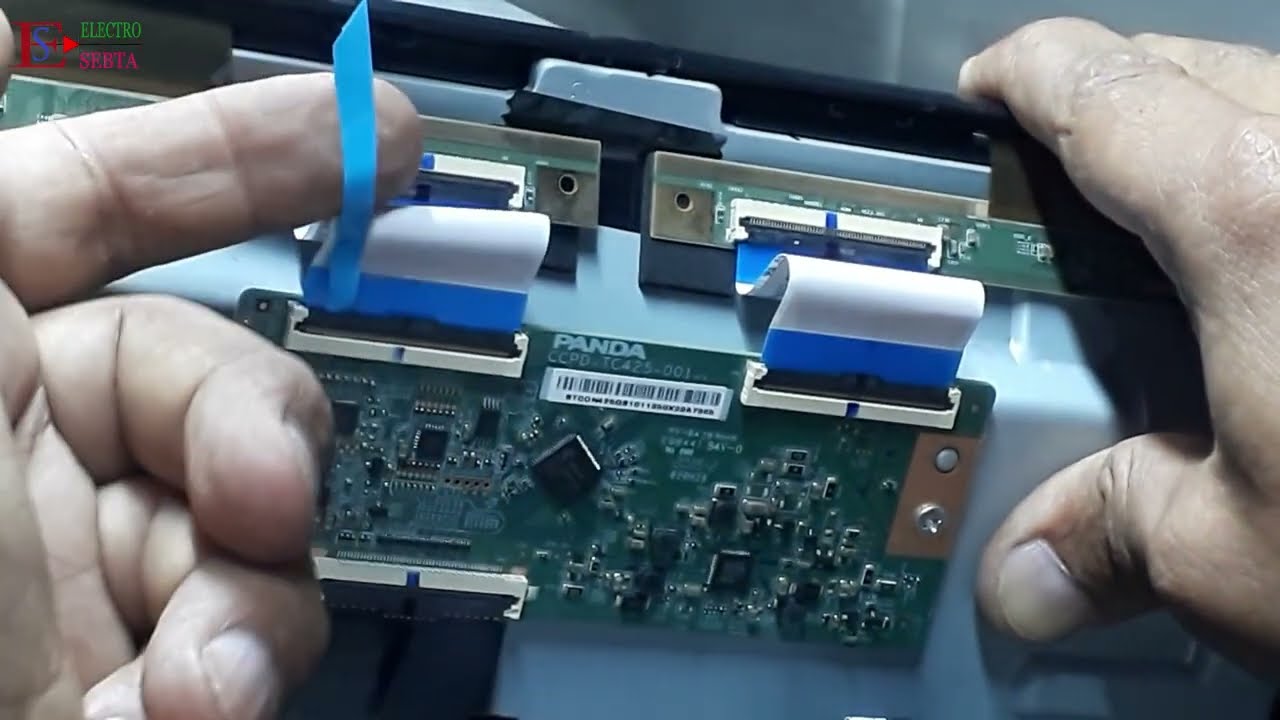 اصلاح تلفاز TOHMSON43بوصة مشكل الشاشةRepairing a 43-inch TOHMSON TV with a screen problem
