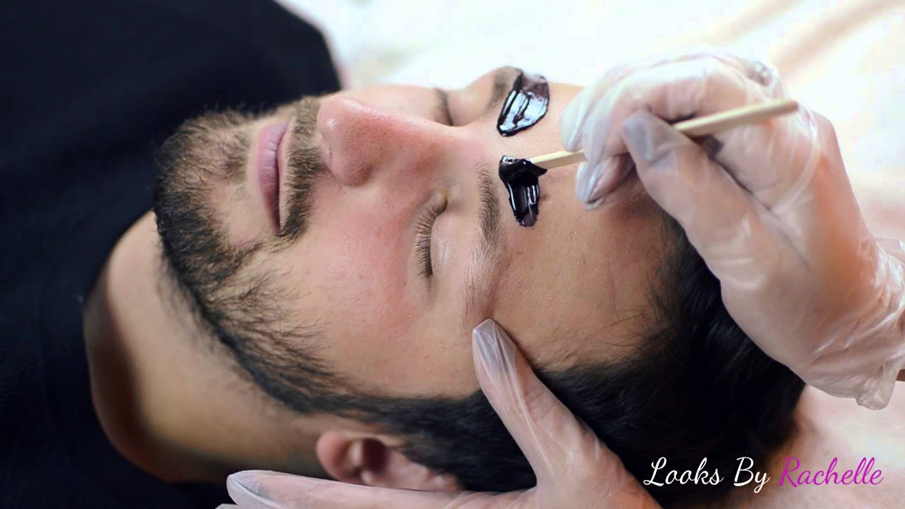 Mens brow wax using Cirepil hard wax