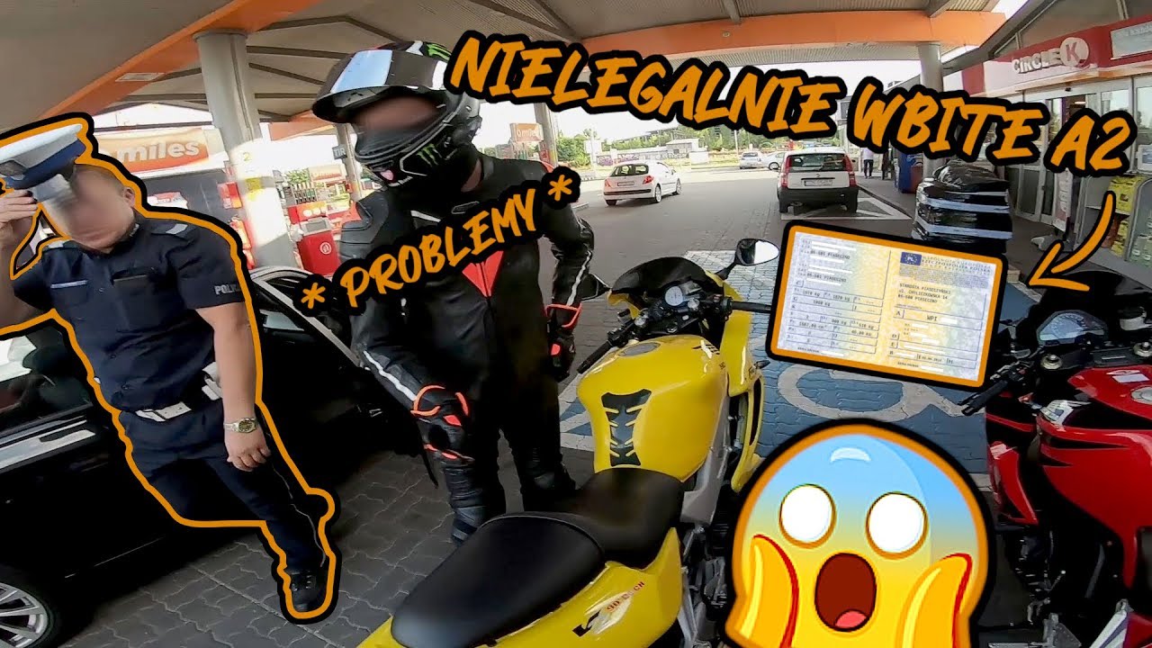 Reakcja Policij Na Nielegalnie Zarejestrowane Motocykle na A2 MotoVlog