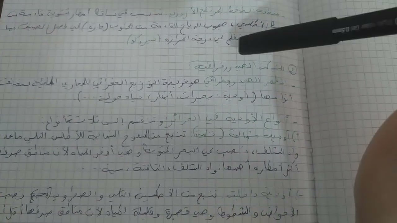 تاثير المناخ على الشبكة الهيدروغرافية 