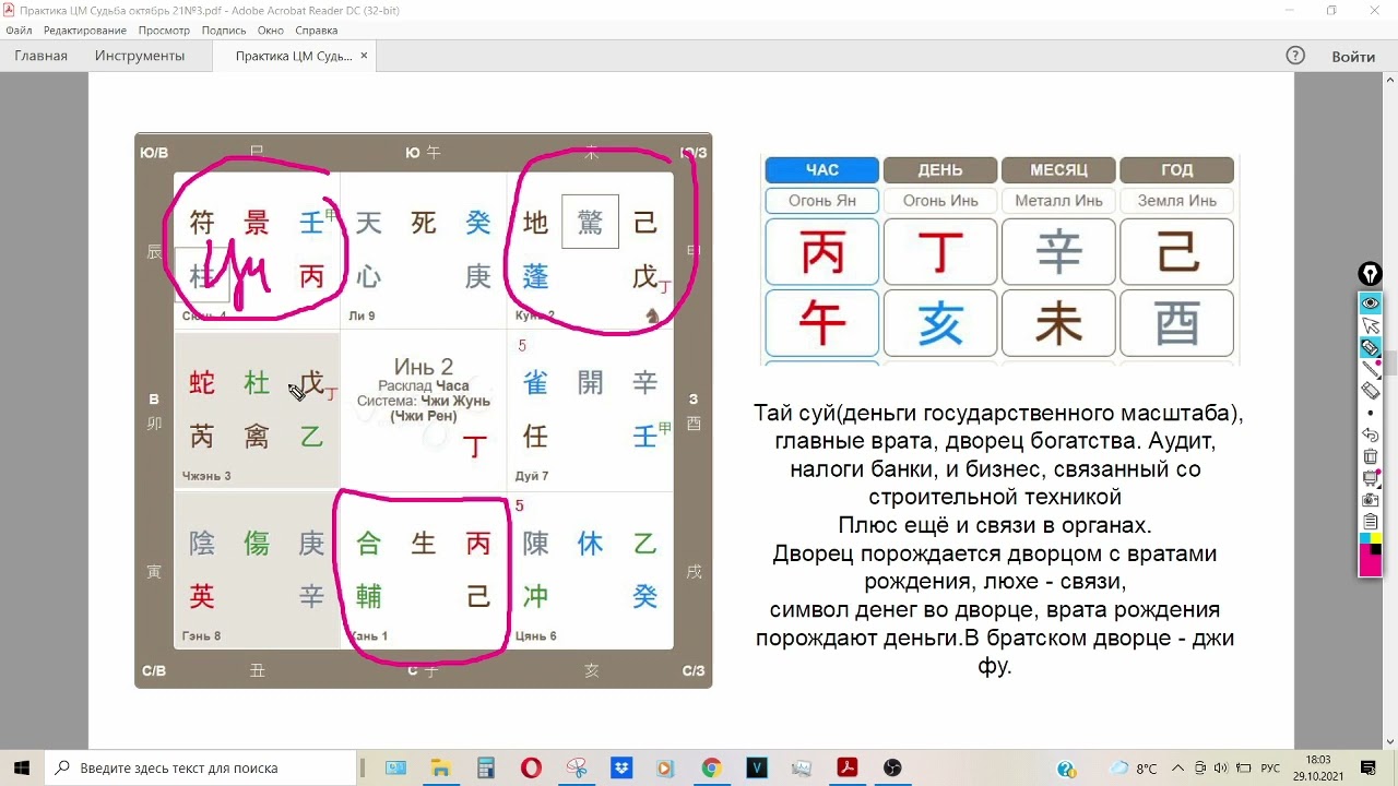 Ци Мэнь Судьба: пример домашних практик, мини разбор карты
