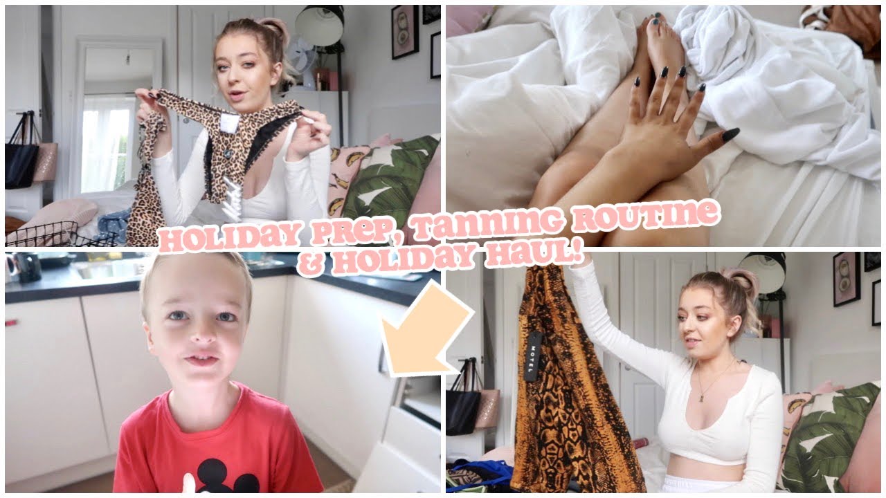 PACK & PREP WITH ME FOR HOLIDAY! TANNING ROUTINE AND CLOTHING HAUL!