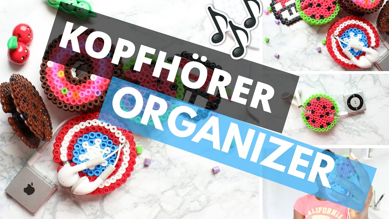 DIY Bügelperlen KOPFHÖRER halter ORGANIZER I Perler beads headphone holder