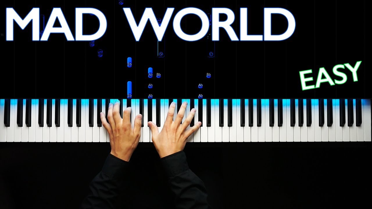 Mad World - Gary Jules | На пианино | Караоке | Ноты