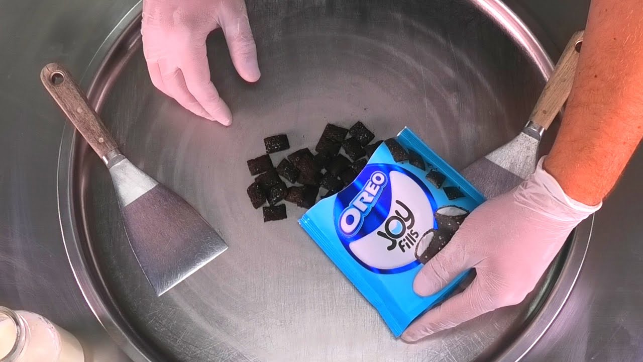 OREO Ice Cream Rolls | roll fried Ice Cream rolled with Oreo JOY Fills | oddly satisfying ASMR Video
